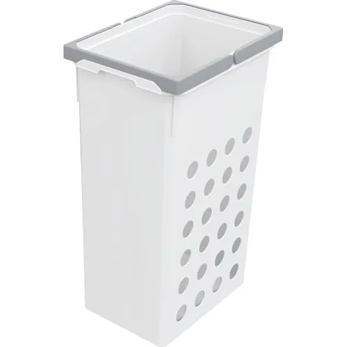 Vauth Sagel Wäschesammler 21l Wash - Praktischer Wäschekorb Schmal Mit Optimaler Luftzirkulation, Wäschekorb Plastik, 35 Liter Weiß