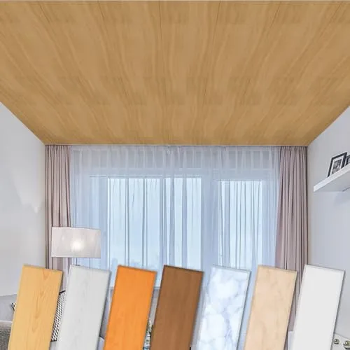 HEXIM Deckenpaneele aus XPS 100x16,7cm - Moderne Deckenverkleidung aus Styropor Kunststoff (10 Quadratmeter P-05) Wandplatten feuchtraumgeeignet