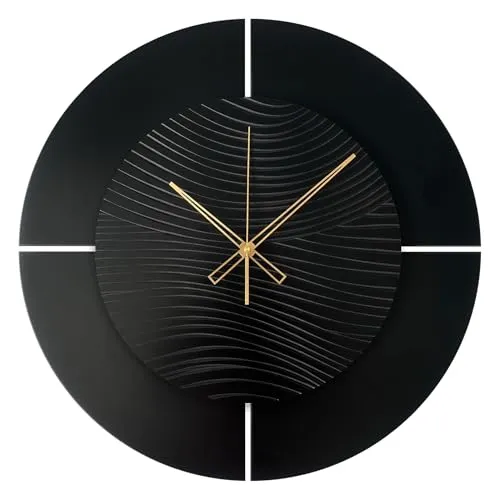 STYLER 3D Wanduhr Logan, 57 cm in gold von STYLER