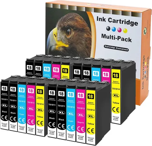 D&C Tintenpatronen ersetzt Epson T181x-20er Set (B/C/M/Y)