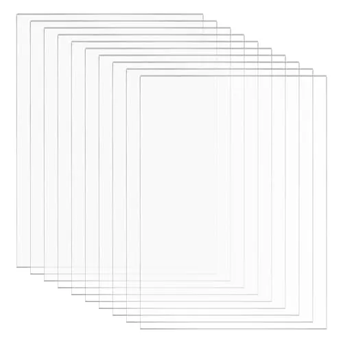 QWORK® 10 Stück Transparente Acrylplatten, 10x15 cm 2mm Dicke Transparente Kunststoffplatte, für DIY-Projekte, Displays
