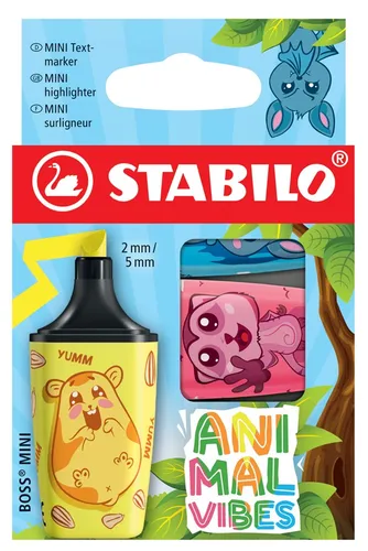 STABILO Textmarker BOSS MINI Animal Vibes 3er Kartonetui von STABILO