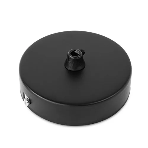 Deckenbaldachin Lampenbaldachin Metall 100x24mm, schwarz - inkl. Zugentlastung aus Kunststoff