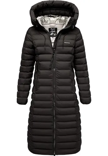 REPUBLIX Damen Winterjacke RJ-8022 mit großer Kapuze in Schwarz M - Eleganter gefütterter Wintermantel für Damen im modernen Steppdesign. Die extra große Kapuze schützt vor Wind und Kälte. Robuste und pflegeleichte Materialien sorgen für hohen Tragekomfort. Ideal für stilvolle Outfits in der kalten Jahreszeit.