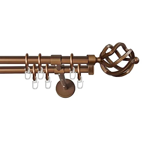 Garesa Gardinenstange Rustika Ø 16mm, 2-läufig, Bronze in bronze von Garesa