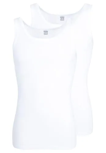 Ceceba Herren Tank-Top, Baumwolle, Feinripp, weiß Uni, 2er Pack 5
