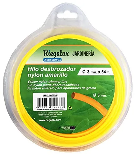 Riegolux 107638 Rasentrimmer, Nylon, rund, Gelb, 3 mm x 54 m