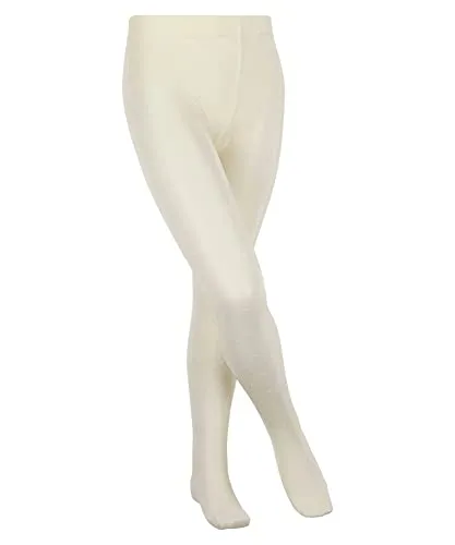 FALKE Unisex Kinder Strumpfhose Romantic Dot K Ti transparent dick gemustert 1 Stück, Weiß Off-White 2059, 152-164