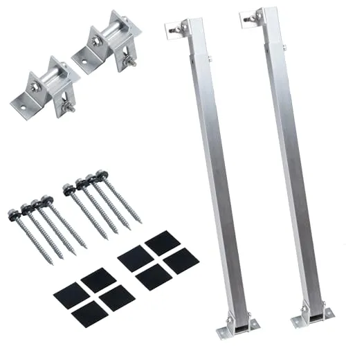 Solarmodul Halterung für Balkonkraftwerk Silber (30-60°) 1 Panel, Aufständerung für Solarpanel, Verstellbare Solar Halterung , Aluminiumrahmen für Photovoltaikanlagen, Wetterfest und Robust, 0% Mwst