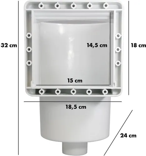 mediPOOL Einbauskimmer-Set für Stahlwandpools - Komplettes Einbauskimmer-Set mit flacher Einströmdüse, Schmutz-Auffangkorb und Dichtungen. Ideal für Stahlwandpools und sorgt für sauberes Wasser.