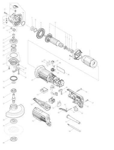 Makita Winkelschleifer GA5050R – Leistungsstark und Sicher - Robuster Winkelschleifer mit Anti-Restart-Funktion und 1300 W Leistung. Ideal für präzise Schleifarbeiten. Ergonomisches Design und 2,5 m Kabel für flexibles Arbeiten.