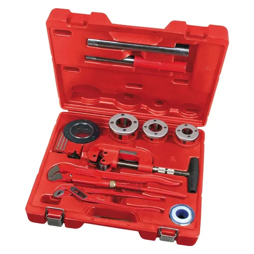 ROTHENBERGER Industrial Sanikit - 11-teiliges Sanitär Werkzeugset - Gewindebohrer & Schneideisen, umfangreiches Set im praktischen Koffer für präzise Rohr-Gewindeverbindungen und einfache Montagearbeiten.