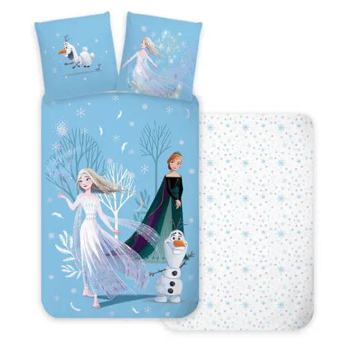 Jerry Fabrics Babybettwäsche Disney Frozen 2 - Bettwäsche 100 x 135 cm aus 100% Baumwolle, weich und hautfreundlich für süße Träume von Anna, Elsa und Olaf.