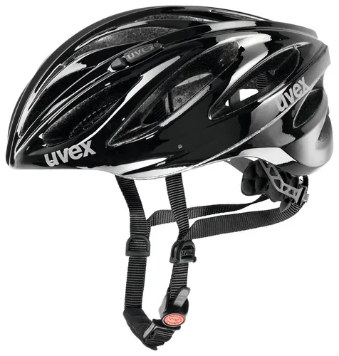 Uvex Boss Race Radhelm schwarz 52-56 cm - Fahrradhelme mit optimaler Passform, 19 Belüftungskanälen und Double Inmould Technologie für höchste Sicherheit und Komfort beim Radfahren.