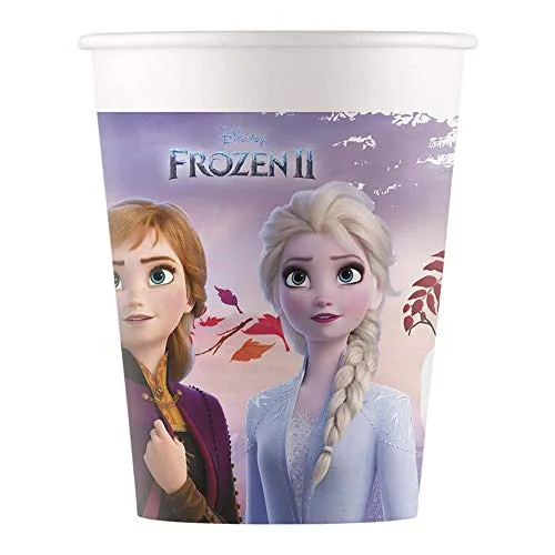 Procos 91127 - Becher Frozen, 8 Stück, Fassungsvermögen 200 ml, Einwegbecher, Partygeschirr, Kindergeburtstag
