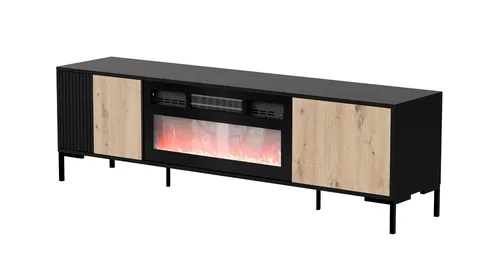 Fernsehschrank Merci 180 Tv-Lowboard 180 x 54 x 40 cm 2 türiger mit Kamin