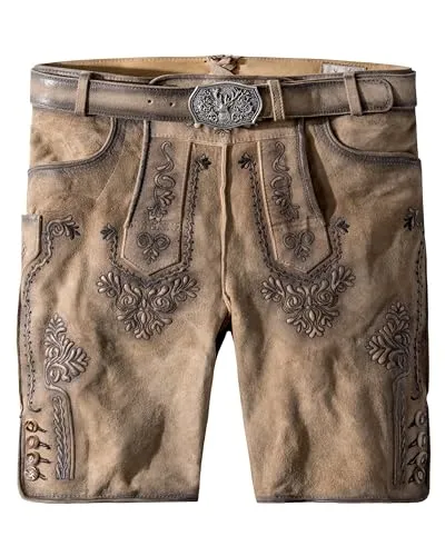 Stockerpoint Artur Herren Trachtenlederhose, Esche Gespeckt, 50 - Trachtenlederhose für Herren aus 100% Wildbockleder, bietet höchsten Tragekomfort und eine perfekte Passform dank individueller Schnürung.