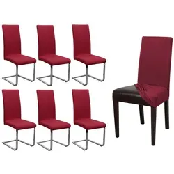 Beautex Stuhlhusse Jersey 6er Set in rot von Beautex