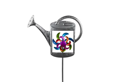 formano Windrad Gartenstecker Gießkanne mit Windrad (Stück, 1 St., 1 Gartenstecker), Windspiel Gartendekoration