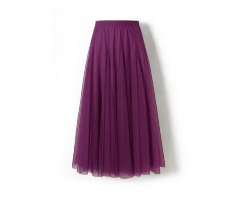 DEBAIJIA Meshrock Meshrock Damen Maxirock Sommer Elegant Lange Röcke Kleid Hohe Taille