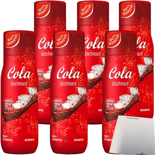 Gut & Günstig Cola Getränkesirup für Wassersprudler 6x500ml Flasche usy Block