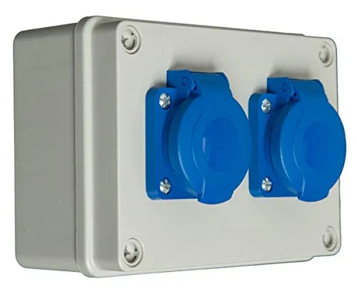 Pawbol Baustromverteiler 2 x Schuko 230 V verdrahtet, ABS-Kunststoff, B.1601-S