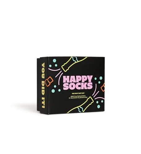 Happy Socks Unisex Socken 2er Pack - Bunte Motivsocken in Geschenkbox - Herrensocken im 2er Pack mit bunten Motiven, aus weicher gekämmter Baumwolle für hohen Tragekomfort. Ideal als Geschenk oder für den eigenen Stil!