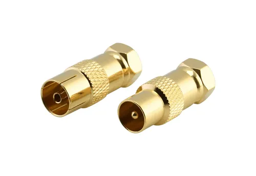 Oehlbach Antenna AD F Antennenadapter Antennenstecker/-buchse auf F-Stecker Set Audio- & Video-Adapter Antennen F-Stecker zu Antenne weiblich, Antenne männlich, Vollmetall, Perfekte Kontaktsicherheit