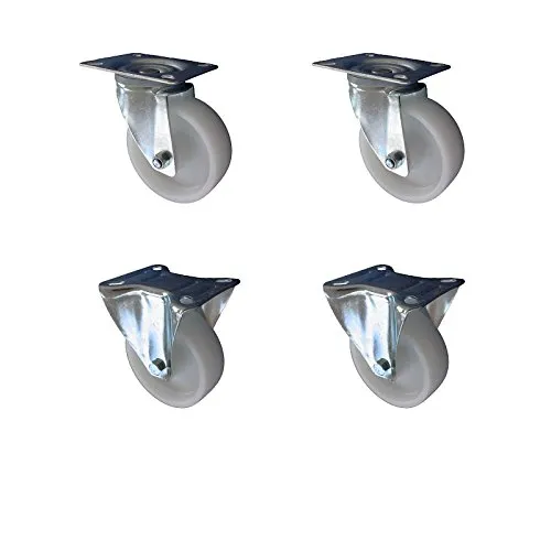 Set 80 mm Transportgeräterollen Transportrollen Kunststoffrollen 2+2