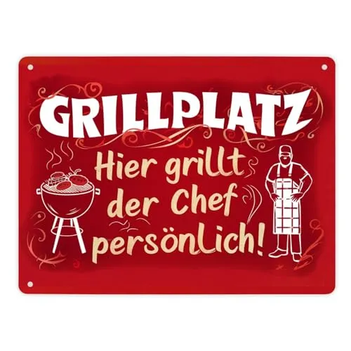 Grillplatz Metallschild XL in 21x28 cm
