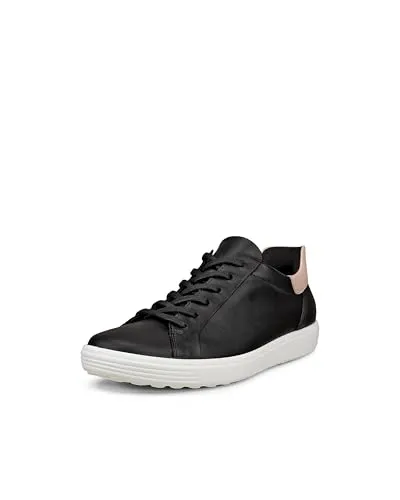 Ecco Soft 7 W Schnürschuh Schwarz 41 EU - Sneaker aus hochwertigem Glattleder, mit herausnehmbarer Innensohle für individuellen Komfort und optimale Passform.
