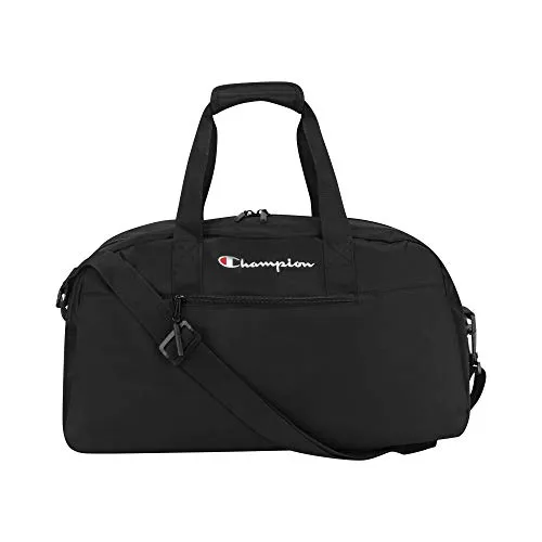 Champion Logo Duffel Bag - Schwarz/Scarlet, Einheitsgröße - Klassische Sporttaschen mit verstellbarem Schulterriemen, praktischer Vordertasche und stylischer Markenstickerei für den perfekten Sportlook.