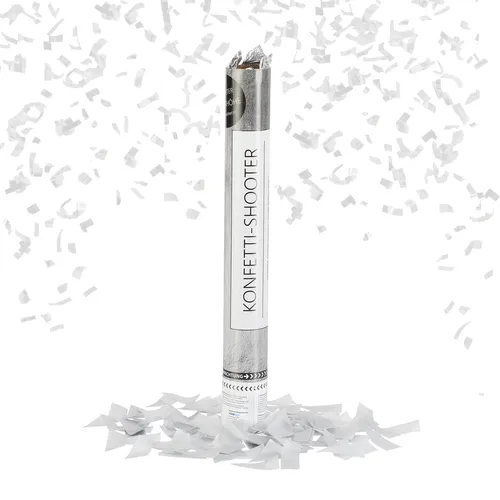 Party popper Konfettikanone Konfettishooter 180 g 40 cm Party Konfetti silber