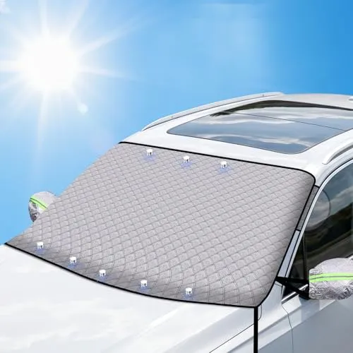 Sonnenschutz Auto Frontscheibe mit 8 Magneten – Klappbare Abdeckung für alle Jahreszeiten