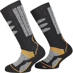 PistenSauser Skisocken 2 Paar warme Kinder Skisocken, Ski-Kniestrümpfe mit Spezial-Polsterung orange 23-26