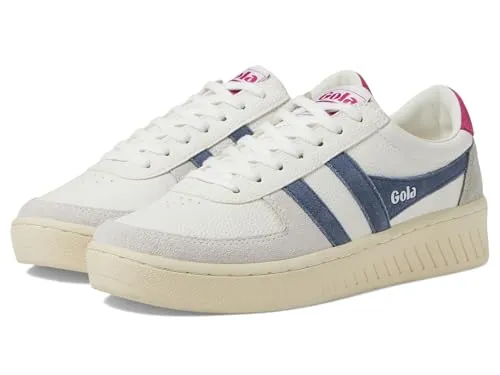 Gola Grandslam Trident Sneaker Women - Freizeitschuhe & Sneaker für Damen, stylischer Mix aus Weiß und pastellfarbenem Wildleder, ideal für vielseitige Outfits und hohen Tragekomfort.