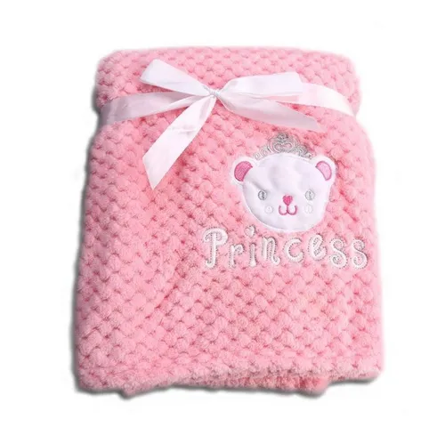 Cangaroo Babydecke Freya 80 x 110 cm - Kuscheldecke aus 100% Polyester, ideal für Babys, weich und warm in zartem Rosa mit Kindermotiven – perfekt für süße Träume!