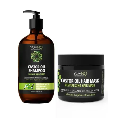 Rizinusöl Shampoo & Maske mit Biotin - Haarmasken mit Totes Meer Mineralien für kräftiges Haarwachstum, befeuchtet und stärkt das Haar, ideal für täglichen Gebrauch.