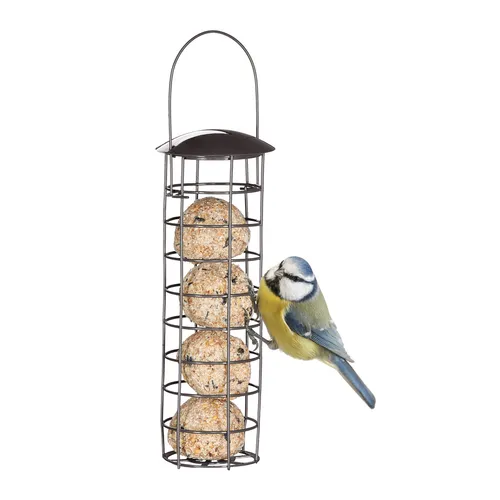 Meisenknödelhalter 10 x - Vogelfuttersilo für Gartenvögel - Vogelfuttersäulen & -häuschen, leicht nachzufüllen und ideal für eine vielfältige Vogelpopulation im Garten.