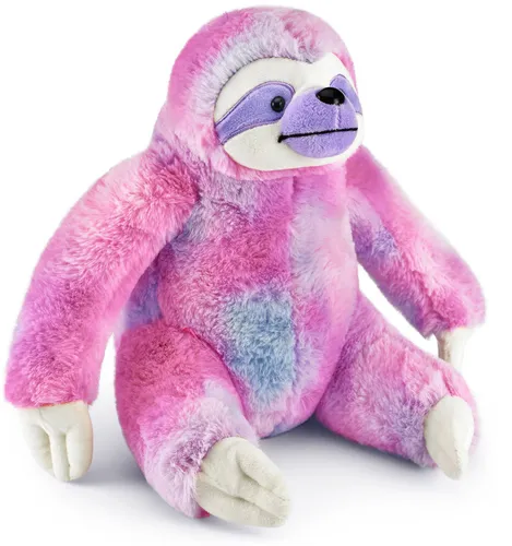 Mousehouse Gifts - Kuscheltier-Faultier in Pastellfarben - Rosa & Lila - 25 cm