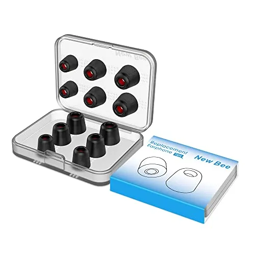 New Bee Ersatz-Ohrstöpsel, Ohrstöpsel, 12 Stück, mit Hülle, Memory-Schaum, 5-7 mm, für Jaybird, Beats, Sony, Nexus, LG