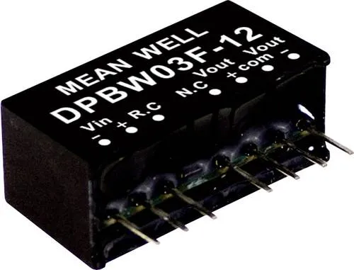 Produktbild MEAN WELL DPBW03G-12 DC/DC-Wandlermodul 125mA 3W Anzahl Ausgänge: 2 x Inhalt 1St.