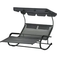 Outsunny Doppel-Sonnenliege 200x139x140cm