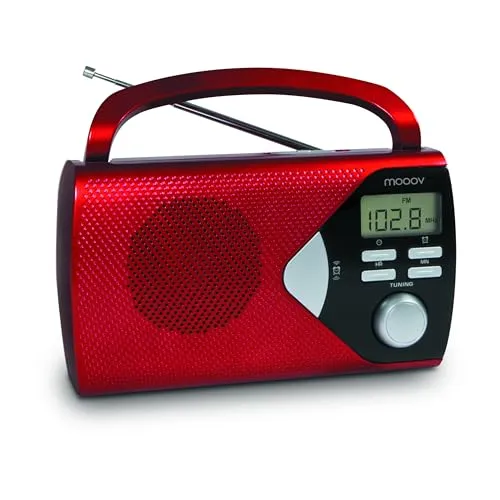 MOOOV 477201 Radio Klein FM-AM mit Großes Display/Timing-Funktion/Wecker