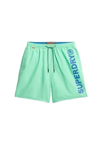 Superdry Herren 43,2 cm Sport-Badeshorts mit Grafik Frühlingsknospengrün M