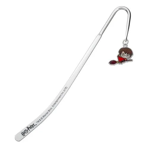 Harry Potter 54241 Lesezeichen - Offizielles Harry Potter Lesezeichen mit Chibi Charme Anhänger, 14 cm lang und silberfarben
