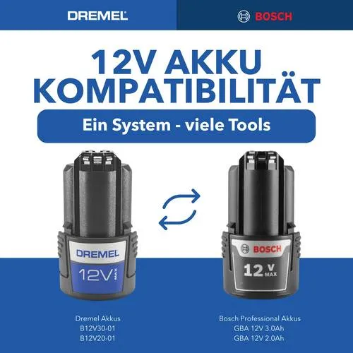 Dremel 8240 Akku-Rotationswerkzeug - 12V 2Ah Lithium-Ionen, vielseitig einsetzbar mit 5 Zubehörteilen und variabler Drehzahl von 5.000 bis 35.000 U/min
