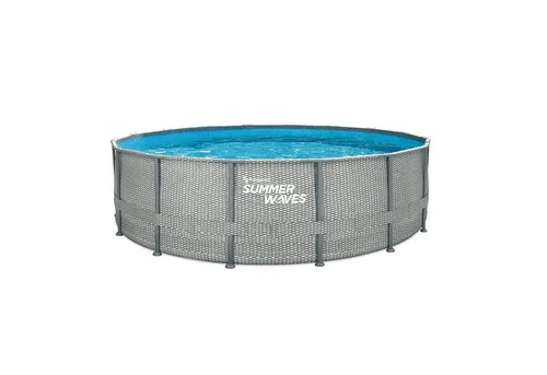 SUMMER WAVES Framepool TW75-P4D01648B Elite Pool mit Rattan-Design 488x122cm - Genießen Sie den Sommer im Frame Elite Pool mit stilvollem Rattan-Design. Schneller Aufbau, stabile Konstruktion und umfangreiches Zubehör machen ihn ideal für erfrischende Stunden im Garten.