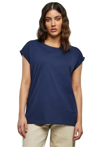 Urban Classics Damen T-Shirt Ladies Extended Shoulder Tee, T-Shirt mit überschnittenen Schultern, aus Baumwolle, erhältlich in vielen Farben, Darkblue, XS