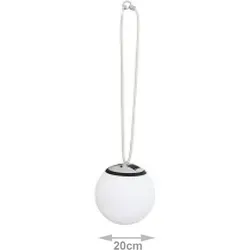 KYNAST Solar LED Hängekugelleuchte Ø 20 cm - Warmweiß für stilvolle Beleuchtung - Lampen, energiesparende Solar-LED-Hängekugelleuchte mit warmweißem Licht für eine stimmungsvolle Gartenatmosphäre.